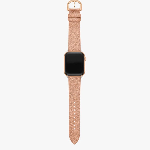 Kate Spade - NWT Rose Gold Glitter Leather 38/40mm Band For Apple Watch - Picture 3 of 7